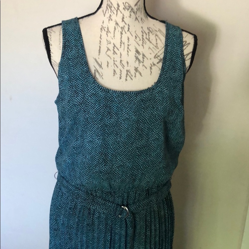 Turquoise maxi pleated dress 18” bust line